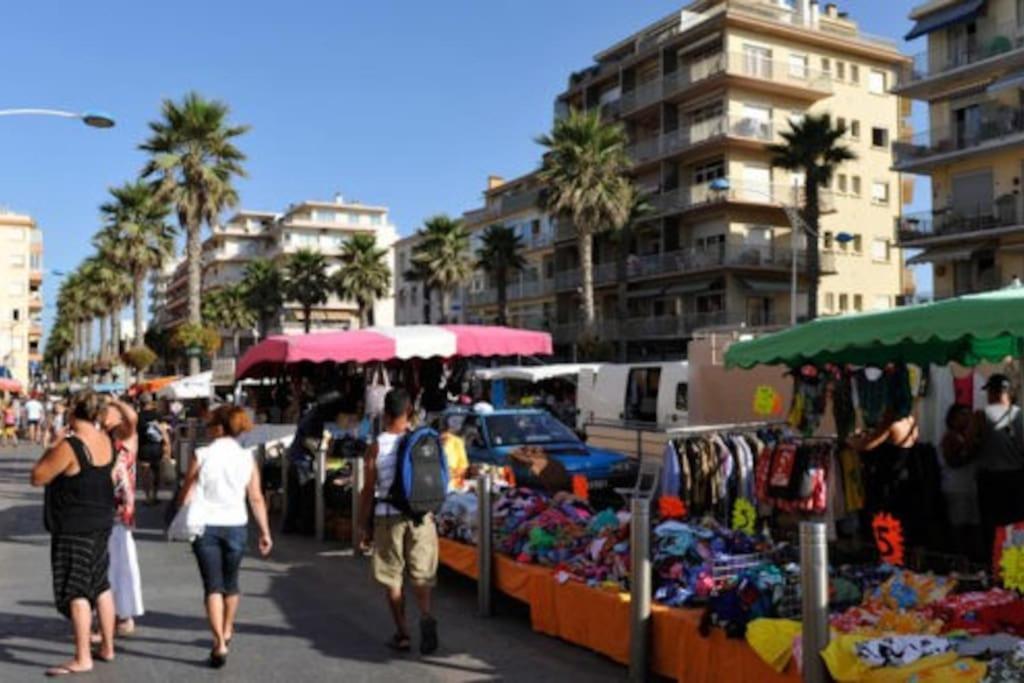 Appartement 20 Mts Plage, Pl Mediterranee, Vue Mer Parking Canet-en-Roussillon Buitenkant foto